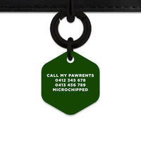 Bailey And Bone Pet ID Tag Dark Green Hello My Name Is Pet Tag