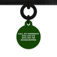 Bailey And Bone Pet ID Tag Dark Green Hello My Name Is Pet Tag