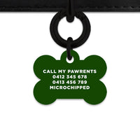Bailey And Bone Pet ID Tag Dark Green Hello My Name Is Pet Tag