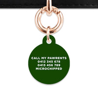 Bailey And Bone Pet ID Tag Dark Green Hello My Name Is Pet Tag