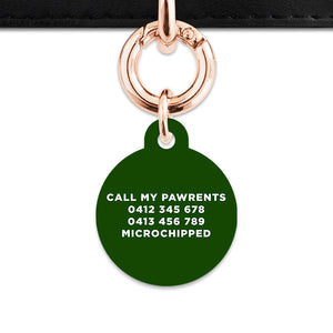 Bailey And Bone Pet ID Tag Dark Green Hello My Name Is Pet Tag