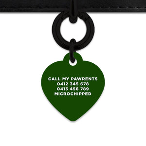 Bailey And Bone Pet ID Tag Dark Green Hello My Name Is Pet Tag
