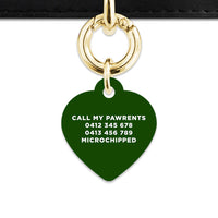 Bailey And Bone Pet ID Tag Dark Green Hello My Name Is Pet Tag