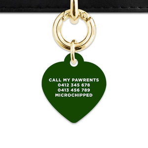 Bailey And Bone Pet ID Tag Dark Green Hello My Name Is Pet Tag