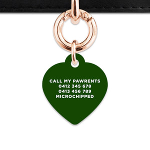 Bailey And Bone Pet ID Tag Dark Green Hello My Name Is Pet Tag