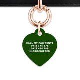 Bailey And Bone Pet ID Tag Dark Green Hello My Name Is Pet Tag