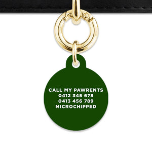Bailey And Bone Pet ID Tag Dark Green Hello My Name Is Pet Tag