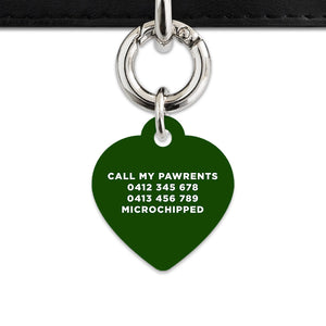 Bailey And Bone Pet ID Tag Dark Green Hello My Name Is Pet Tag