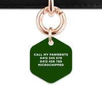 Bailey And Bone Pet ID Tag Dark Green Hello My Name Is Pet Tag