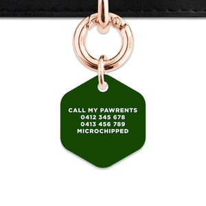 Bailey And Bone Pet ID Tag Dark Green Hello My Name Is Pet Tag