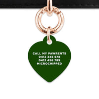 Bailey And Bone Pet ID Tag Dark Green Hello My Name Is Pet Tag