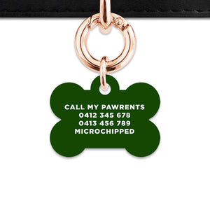 Bailey And Bone Pet ID Tag Dark Green Hello My Name Is Pet Tag