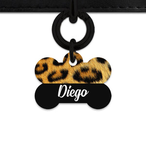 Bailey And Bone Pet ID Tag Leopard Fur Print Pet Tag