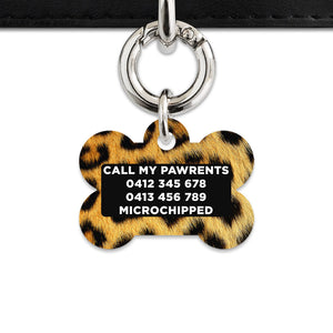 Bailey And Bone Pet ID Tag Leopard Fur Print Pet Tag