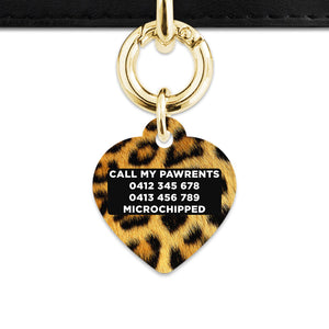 Bailey And Bone Pet ID Tag Leopard Fur Print Pet Tag