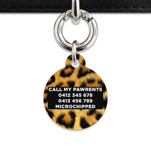 Bailey And Bone Pet ID Tag Leopard Fur Print Pet Tag