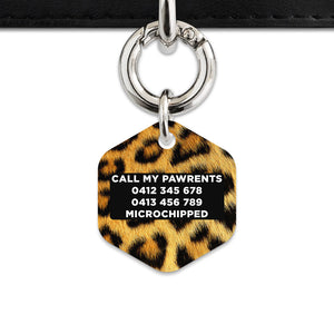 Bailey And Bone Pet ID Tag Leopard Fur Print Pet Tag