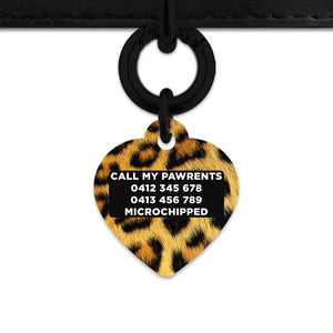 Bailey And Bone Pet ID Tag Leopard Fur Print Pet Tag