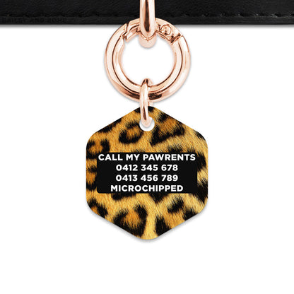 Bailey And Bone Pet ID Tag Leopard Fur Print Pet Tag