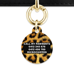 Bailey And Bone Pet ID Tag Leopard Fur Print Pet Tag