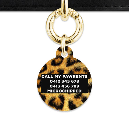 Bailey And Bone Pet ID Tag Leopard Fur Print Pet Tag