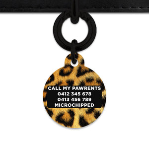 Bailey And Bone Pet ID Tag Leopard Fur Print Pet Tag