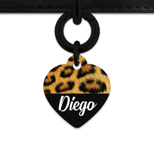 Bailey And Bone Pet ID Tag Leopard Fur Print Pet Tag