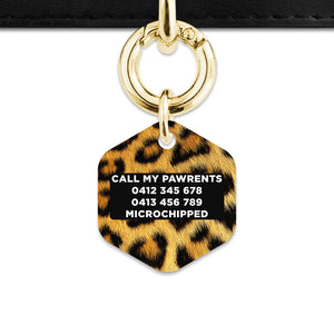 Bailey And Bone Pet ID Tag Leopard Fur Print Pet Tag