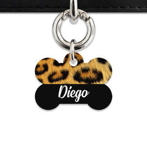 Bailey And Bone Pet ID Tag Leopard Fur Print Pet Tag