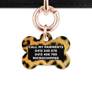 Bailey And Bone Pet ID Tag Leopard Fur Print Pet Tag