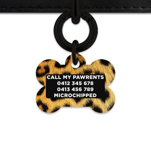 Bailey And Bone Pet ID Tag Leopard Fur Print Pet Tag