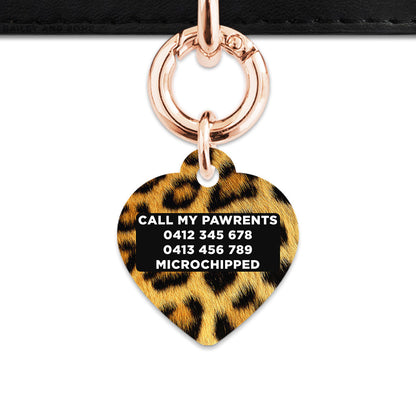 Bailey And Bone Pet ID Tag Leopard Fur Print Pet Tag