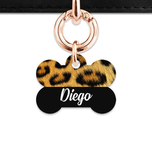 Bailey And Bone Pet ID Tag Leopard Fur Print Pet Tag
