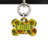 Bailey And Bone Pet ID Tag Orange And Yellow Sunflowers Pet Tag