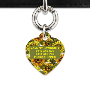 Bailey And Bone Pet ID Tag Orange And Yellow Sunflowers Pet Tag
