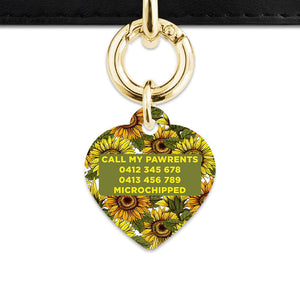 Bailey And Bone Pet ID Tag Orange And Yellow Sunflowers Pet Tag