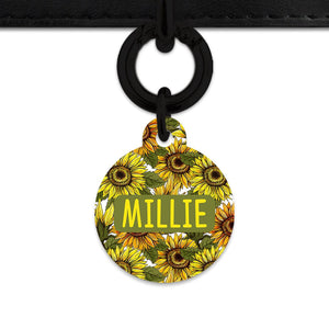 Bailey And Bone Pet ID Tag Orange And Yellow Sunflowers Pet Tag