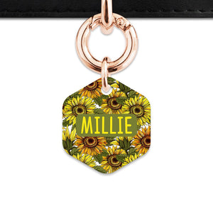 Bailey And Bone Pet ID Tag Orange And Yellow Sunflowers Pet Tag