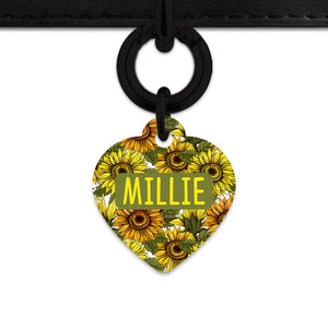 Bailey And Bone Pet ID Tag Orange And Yellow Sunflowers Pet Tag