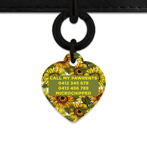 Bailey And Bone Pet ID Tag Orange And Yellow Sunflowers Pet Tag