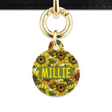 Bailey And Bone Pet ID Tag Orange And Yellow Sunflowers Pet Tag