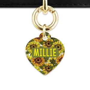 Bailey And Bone Pet ID Tag Orange And Yellow Sunflowers Pet Tag