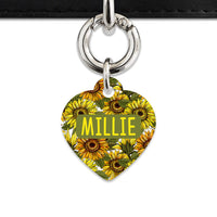 Bailey And Bone Pet ID Tag Orange And Yellow Sunflowers Pet Tag