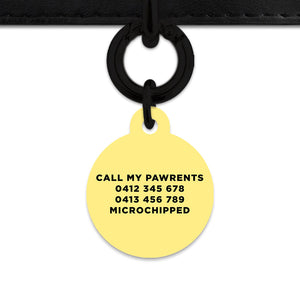 Bailey And Bone Pet ID Tag Pastel Yellow Hello My Name Is Pet Tag
