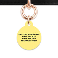 Bailey And Bone Pet ID Tag Pastel Yellow Hello My Name Is Pet Tag