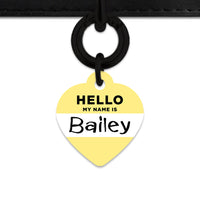 Bailey And Bone Pet ID Tag Pastel Yellow Hello My Name Is Pet Tag