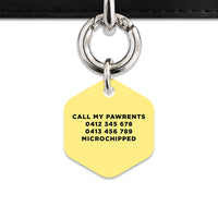 Bailey And Bone Pet ID Tag Pastel Yellow Hello My Name Is Pet Tag