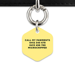 Bailey And Bone Pet ID Tag Pastel Yellow Hello My Name Is Pet Tag
