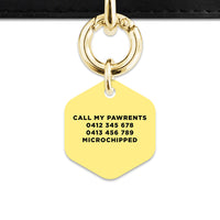 Bailey And Bone Pet ID Tag Pastel Yellow Hello My Name Is Pet Tag