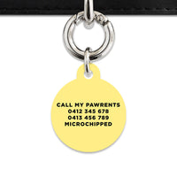 Bailey And Bone Pet ID Tag Pastel Yellow Hello My Name Is Pet Tag